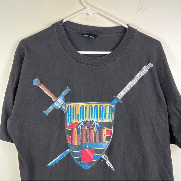 1996 Vintage Highlander TShirt There Can Only Be One Movie Tv Promo USA Fit Lrg - Picture 2 of 15